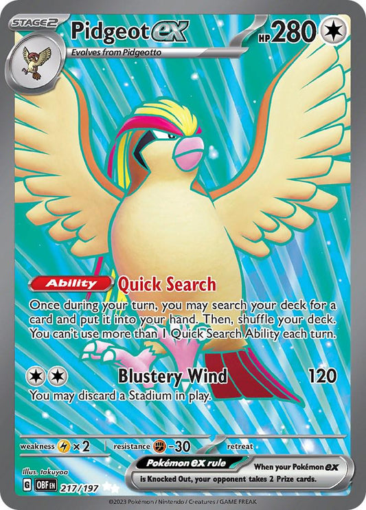 Pidgeot Ex #217 Pokemon Obsidian Flames