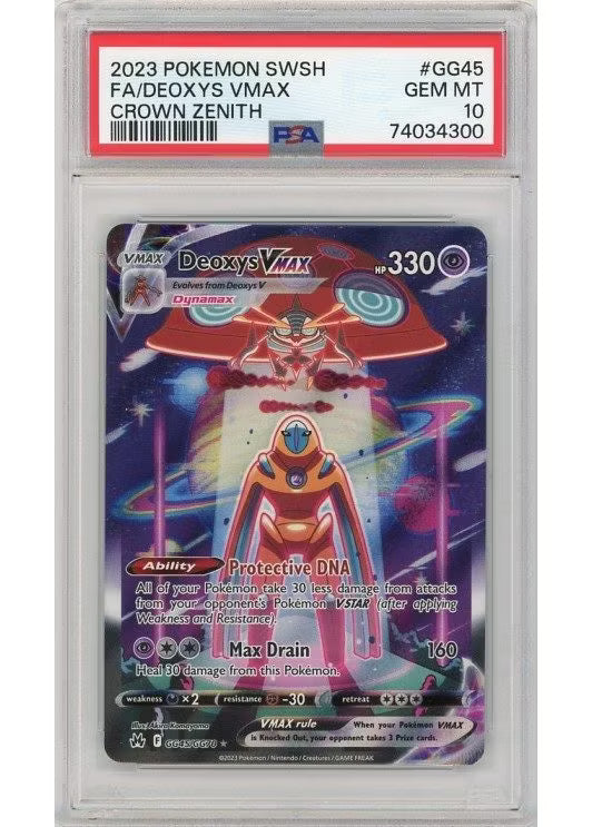 PSA 10 Deoxys Vmax #GG45 Crown Zenith
