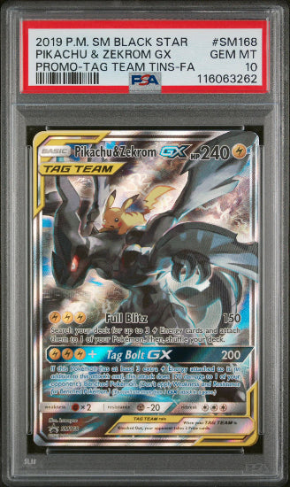 PSA 10 Pikachu & Zekrom GX #SM168 PROMO